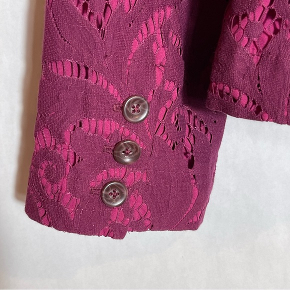CAbi Frolic lace plum berry blazer jacket style #128 size 8 - Picture 9 of 10